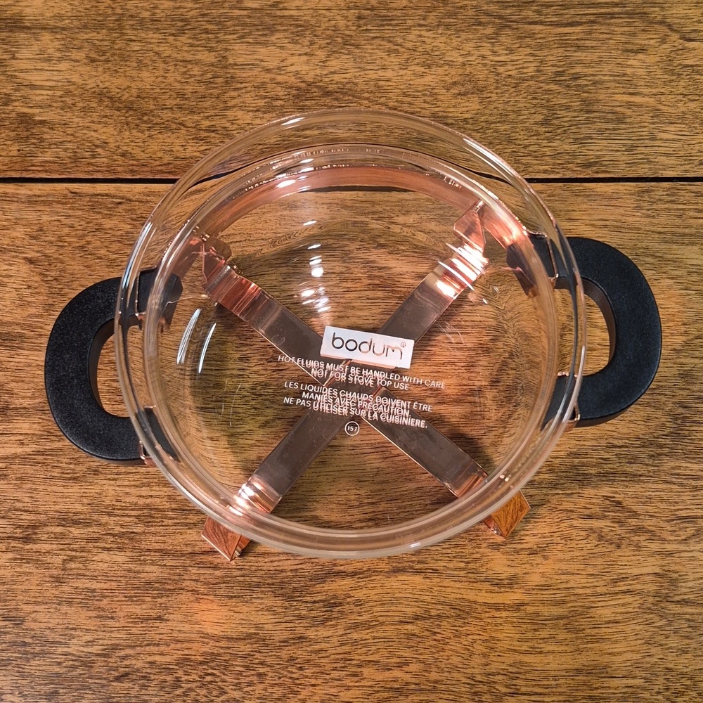 BODUM Chambord Classic Copper Tone Metal and Glass Open Sugar and Creamer Set - Picture 7 of 16